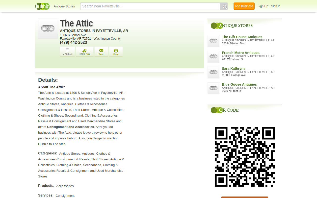 The Attic Thrift Store website preview