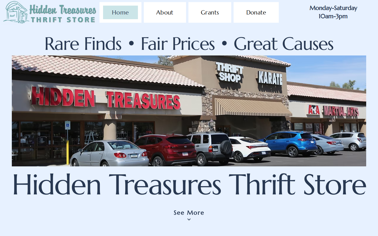 Hidden Treasures website preview