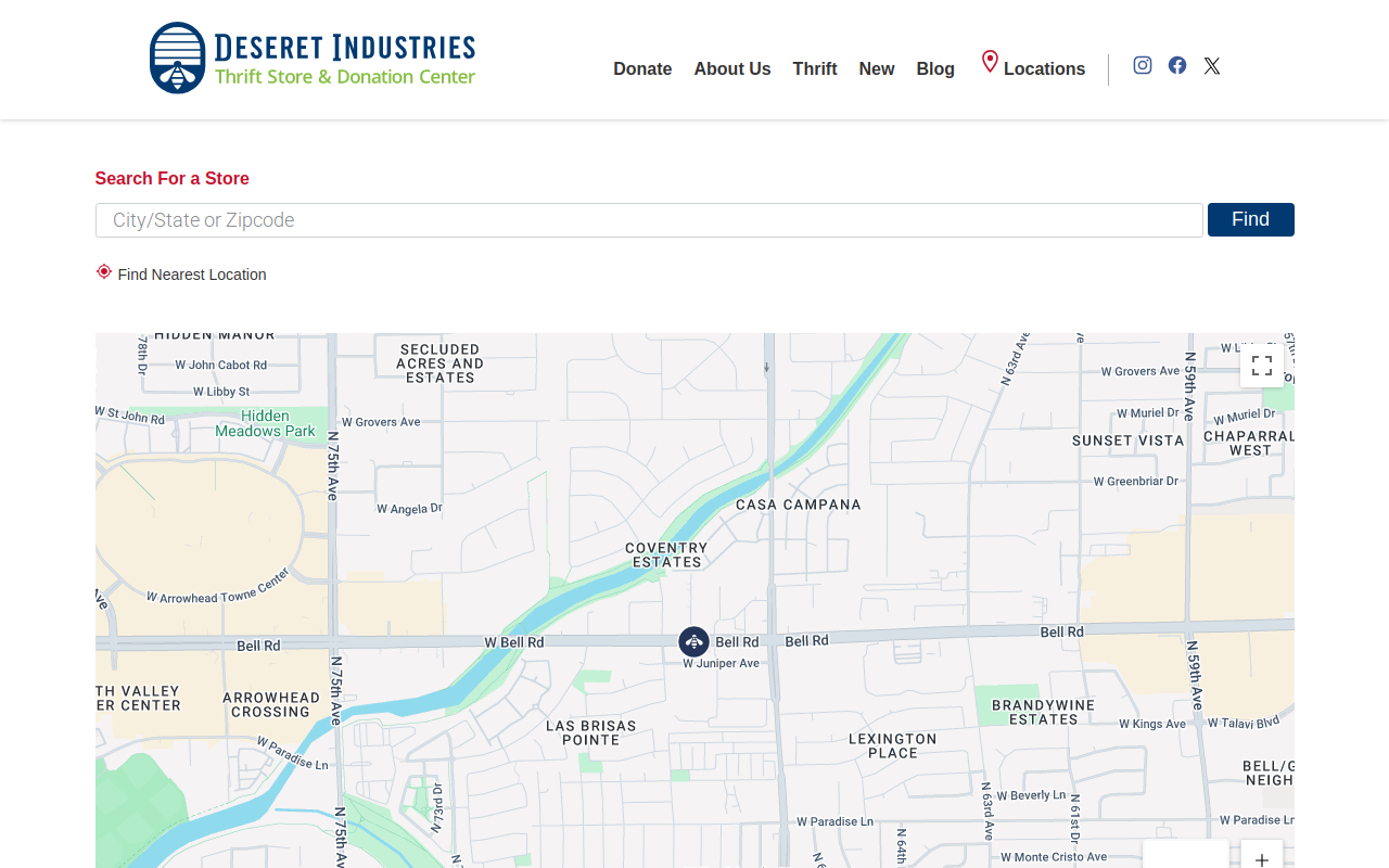 Deseret Industries Thrift Store website preview