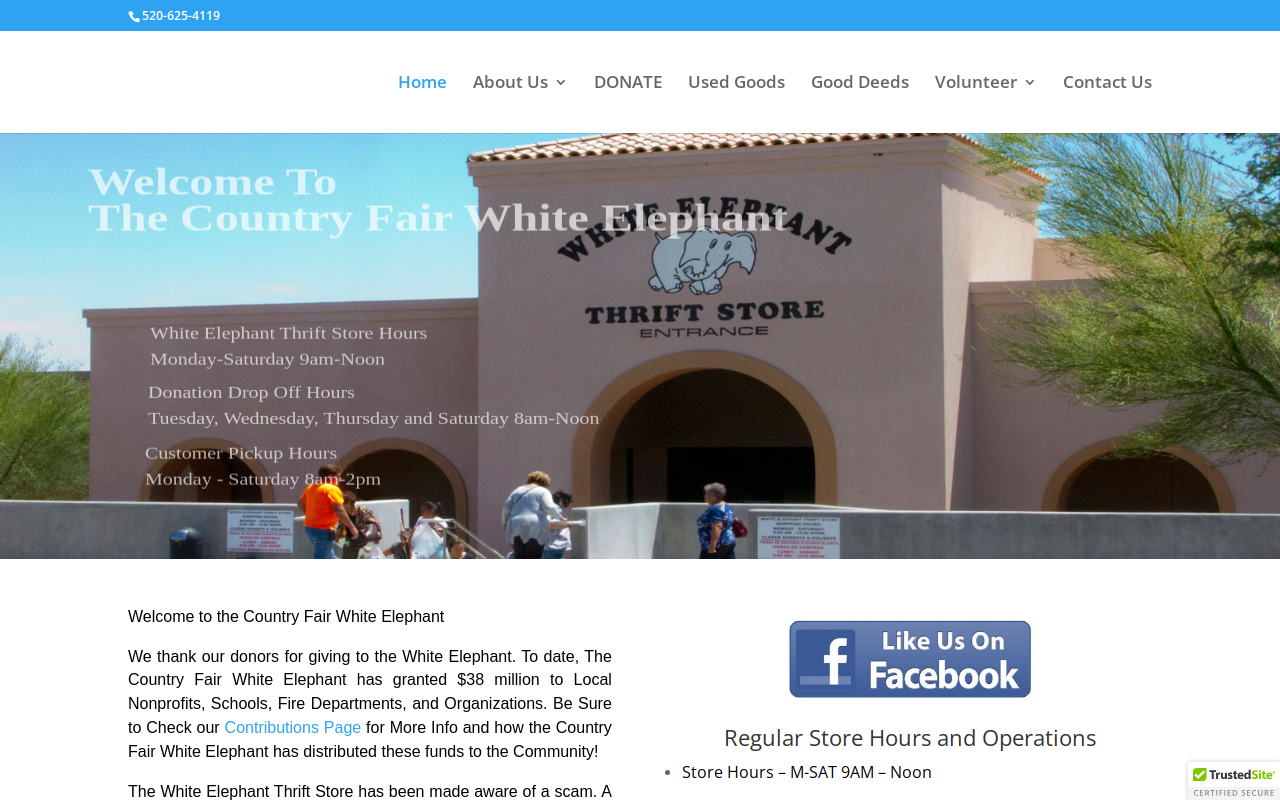 Country Fair White Elephant website preview