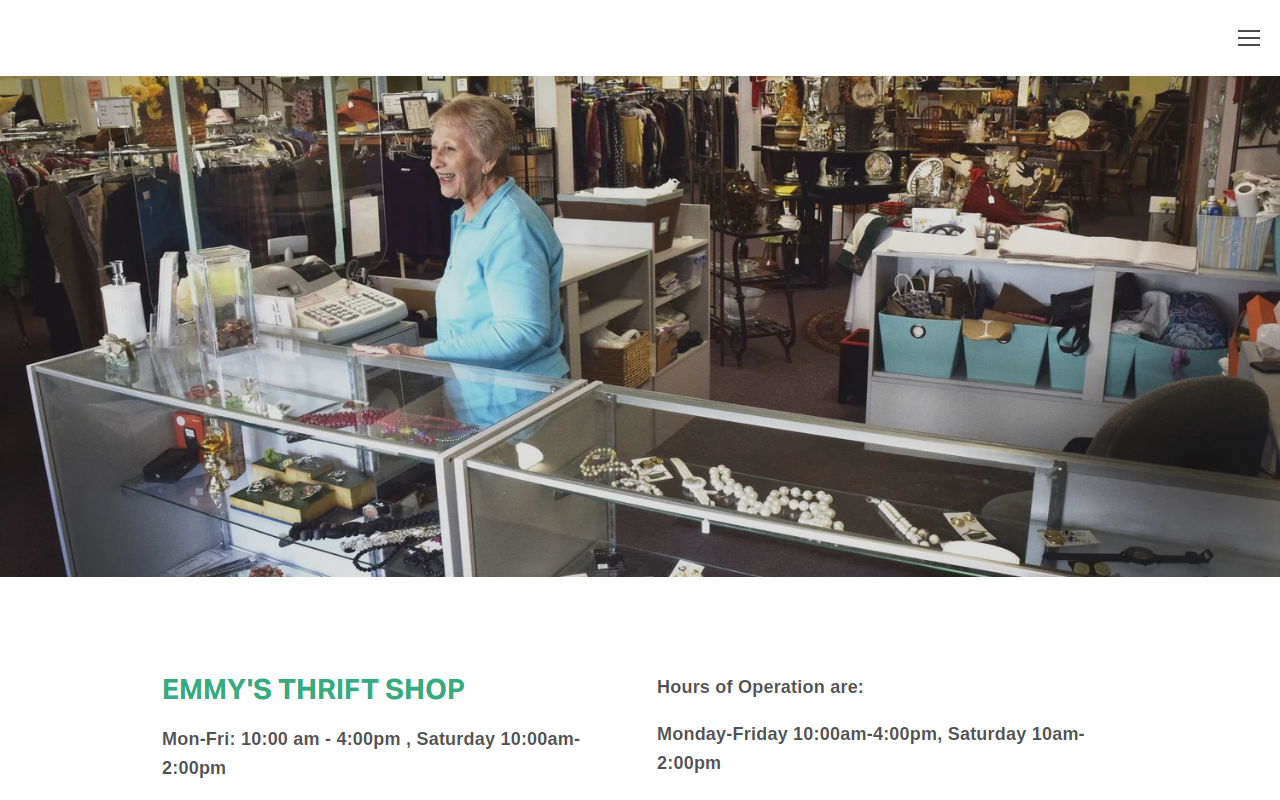 Emmy's Thrift Shop website preview