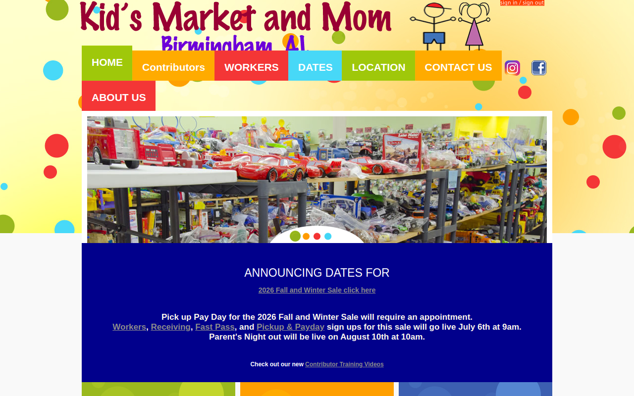 Kid's Market & Mom website preview