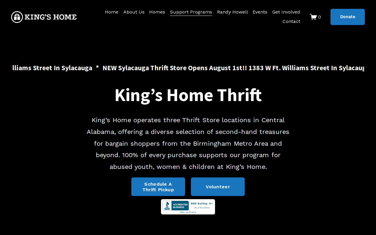 King's Home Thrift website preview