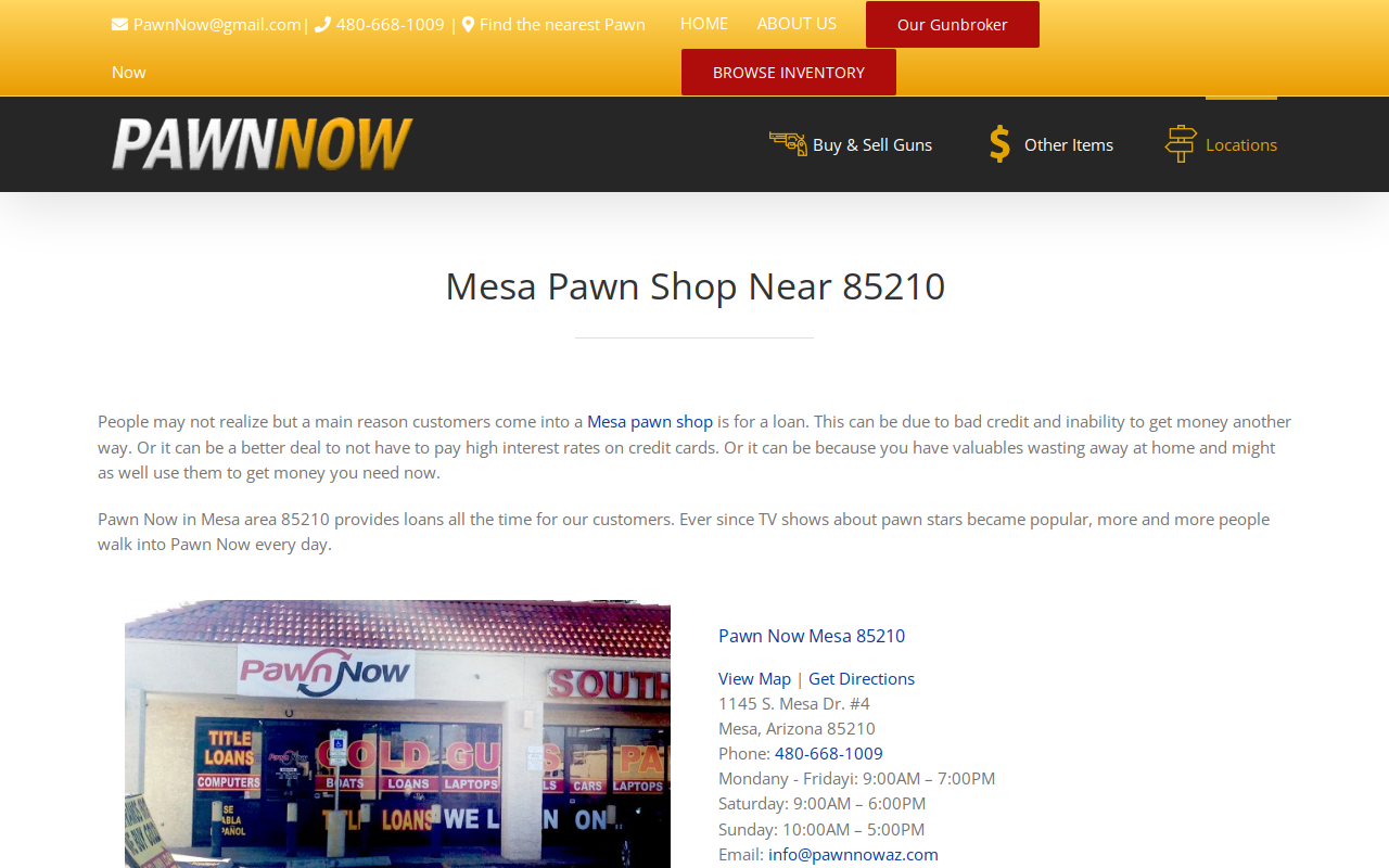 Pawn Now website preview