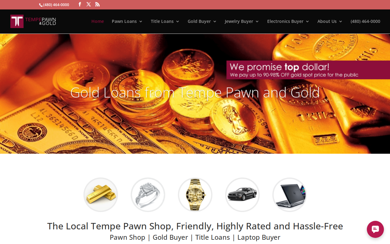 Tempe Pawn & Gold website preview