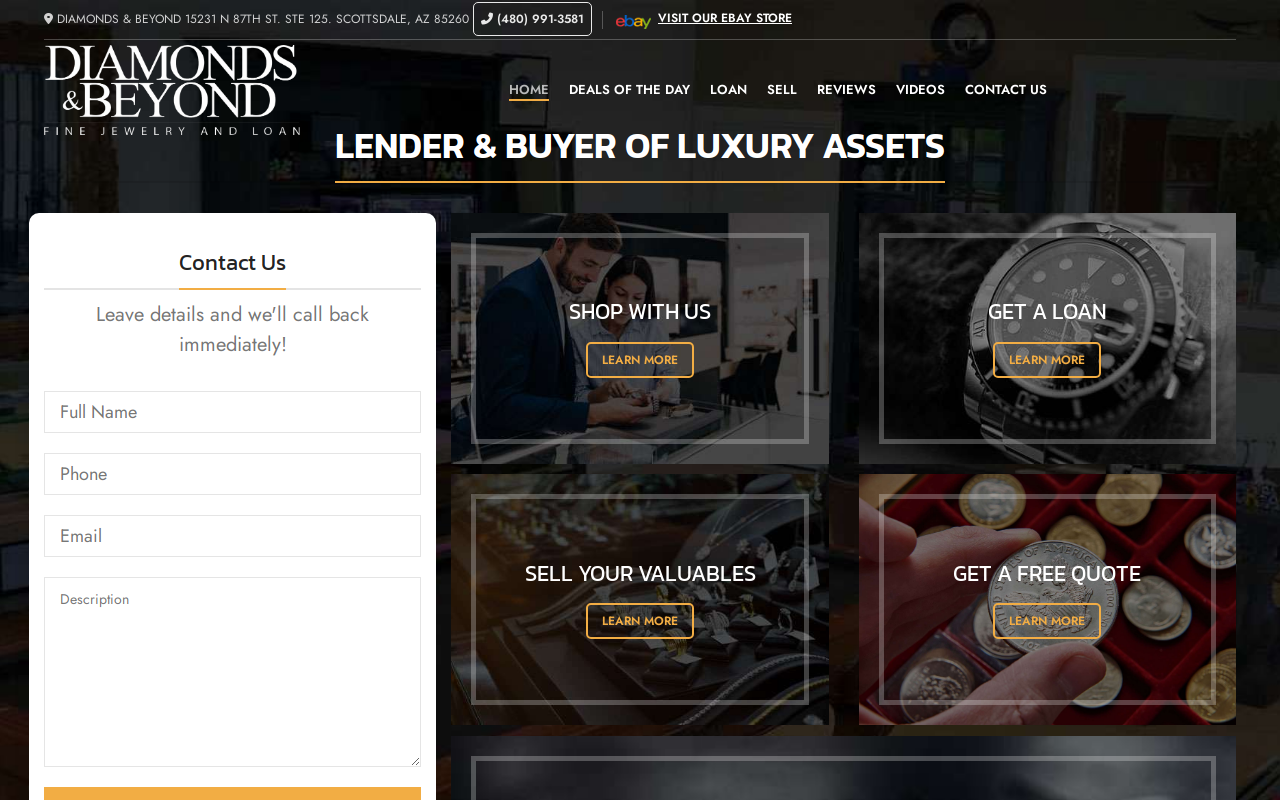 Diamonds & Beyond website preview