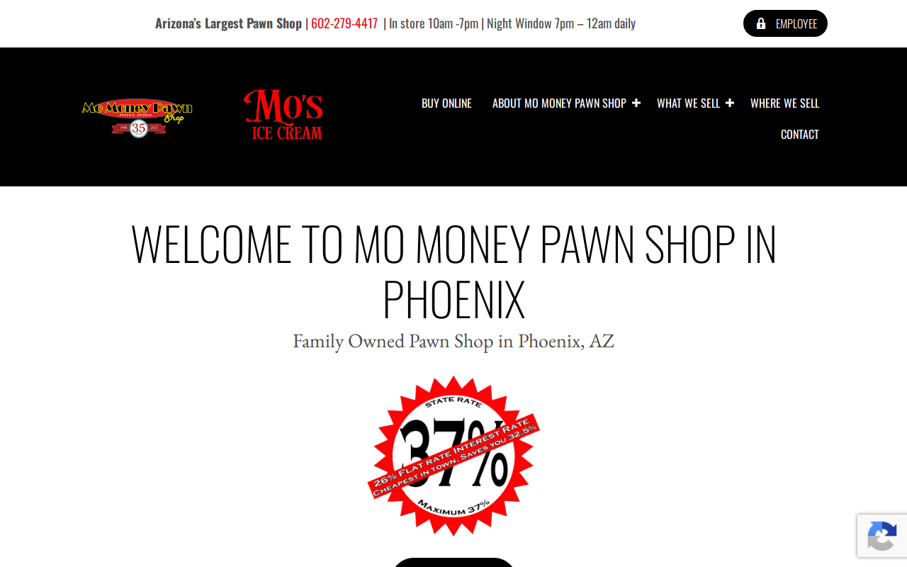 Mo Money Pawn website preview
