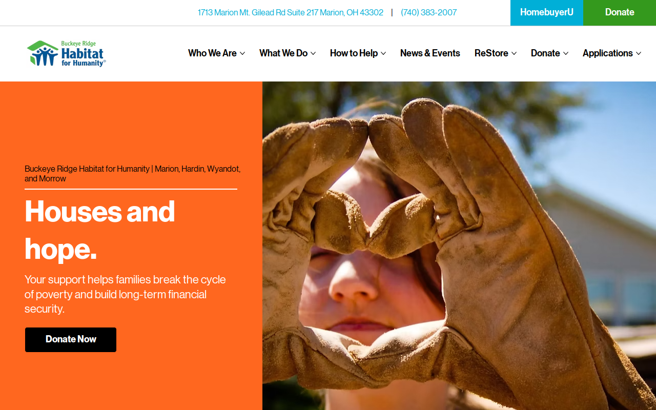 Habitat Marion ReStore website preview
