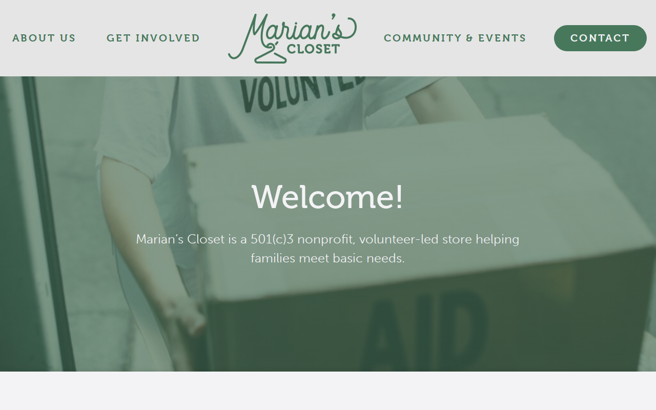 Marian's closet website preview