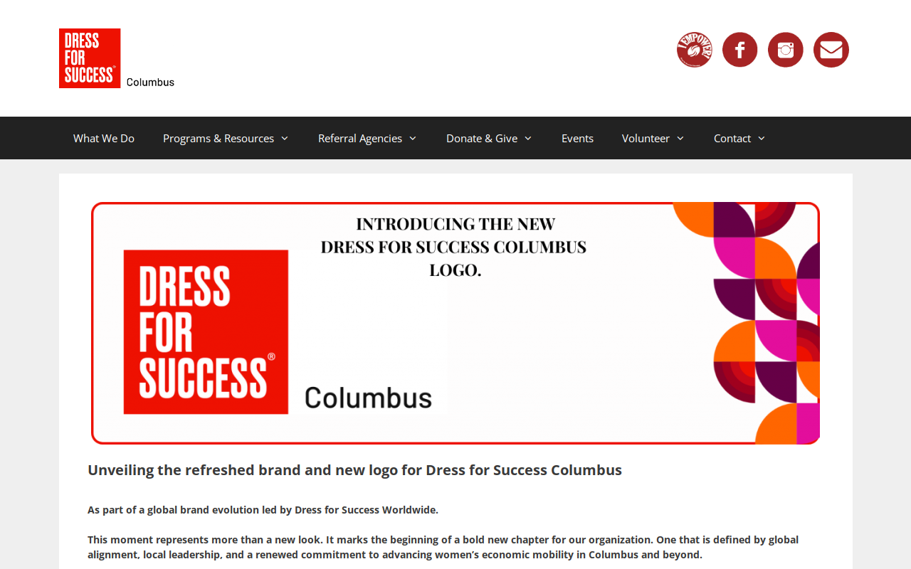 Dress for Success website preview
