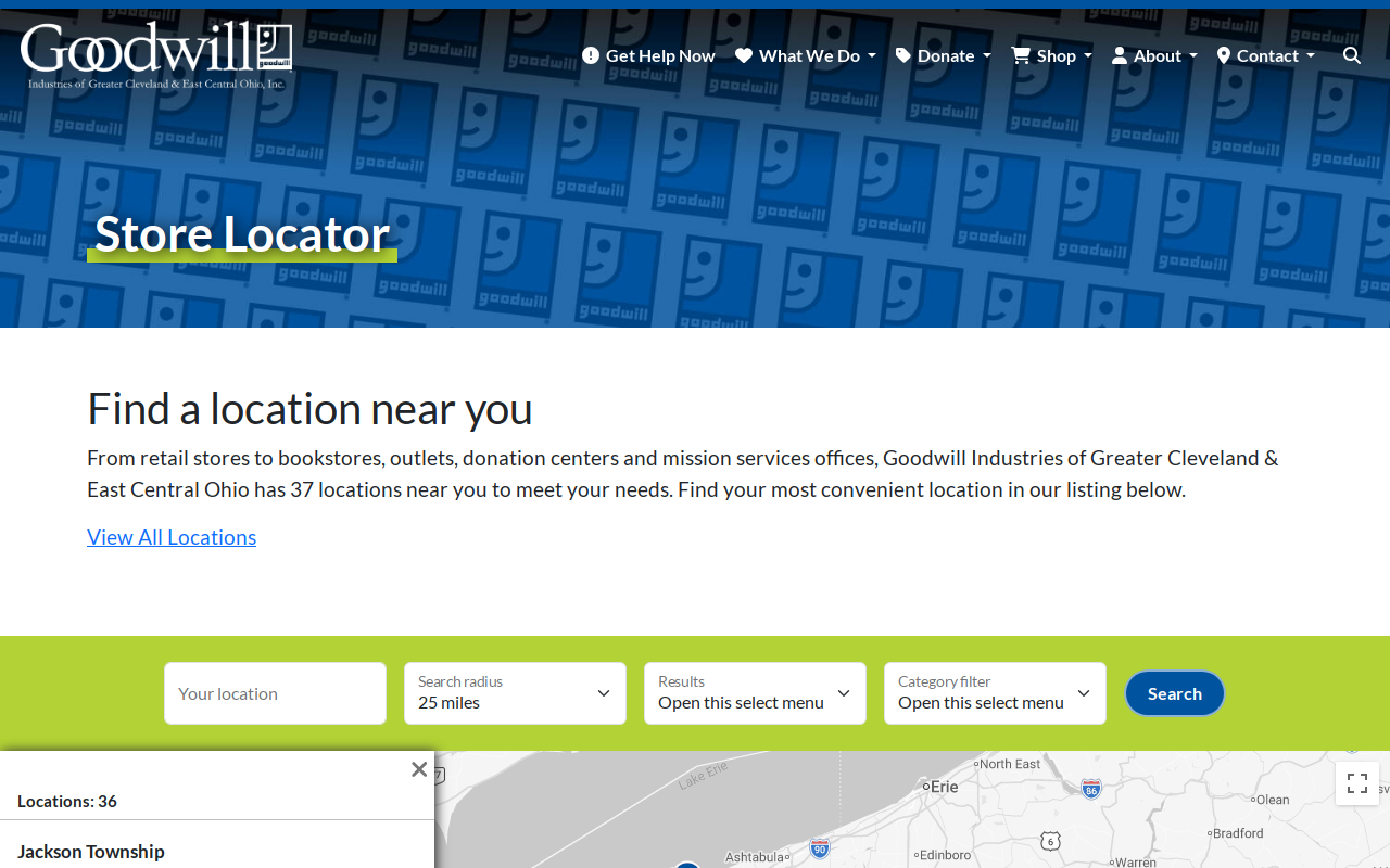 Goodwill Industries of Greater Cleveland website preview