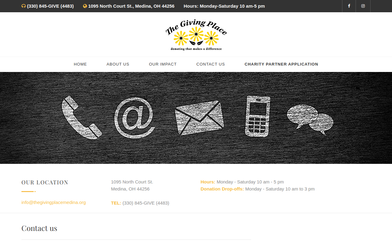 The Giving Place website preview