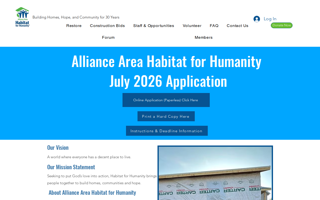 Habitat for Humanity ReStore Alliance website preview