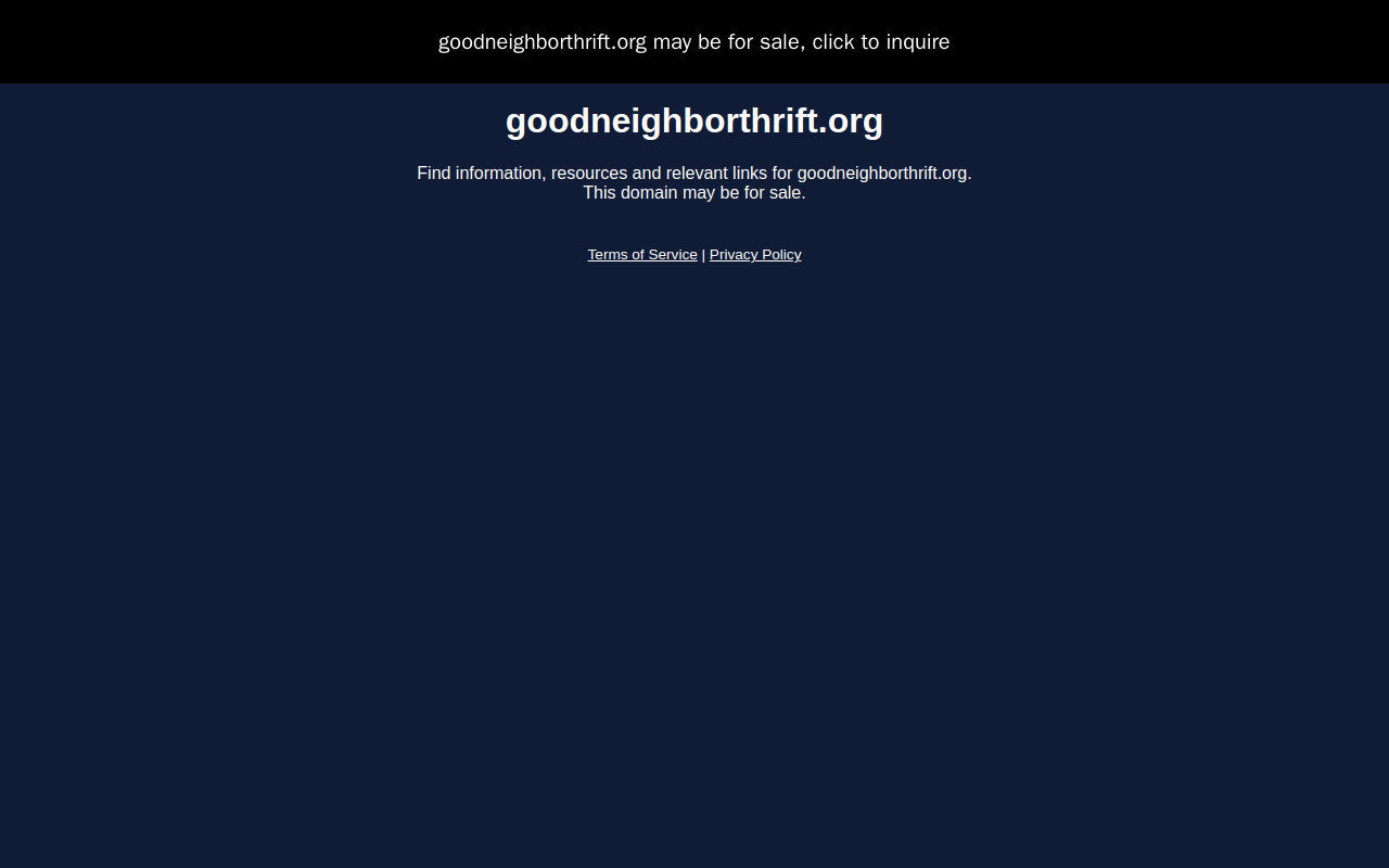 Good Neighbor Thrift Shop website preview