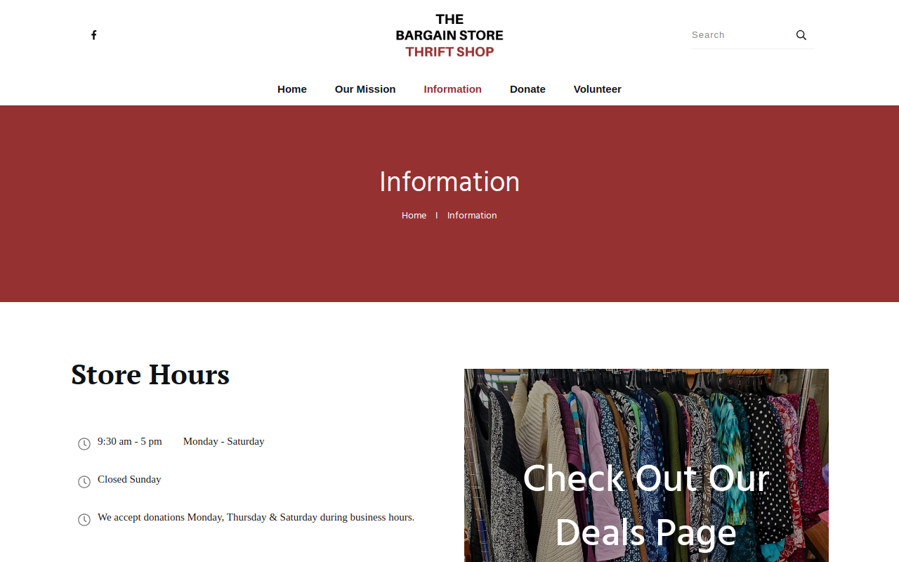 The Bargain Store website preview