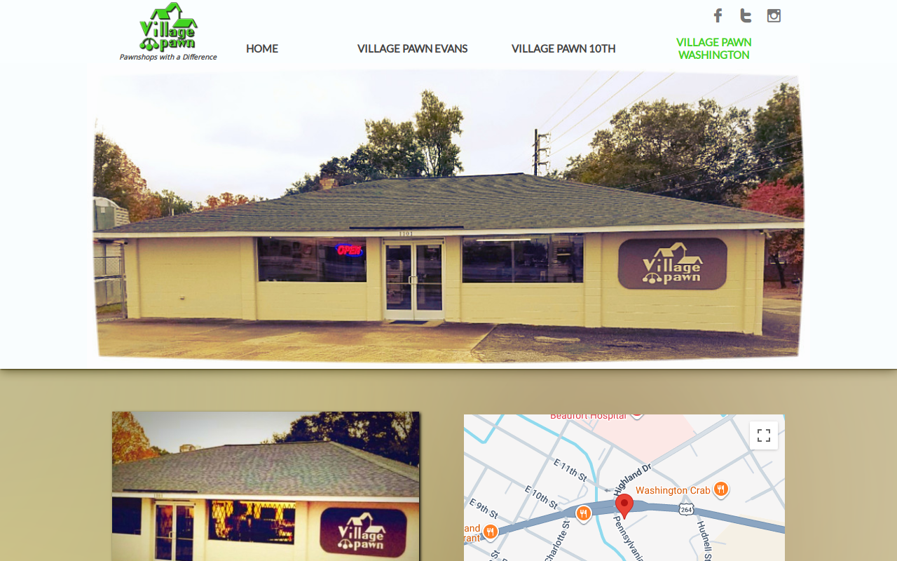 Village Pawn website preview