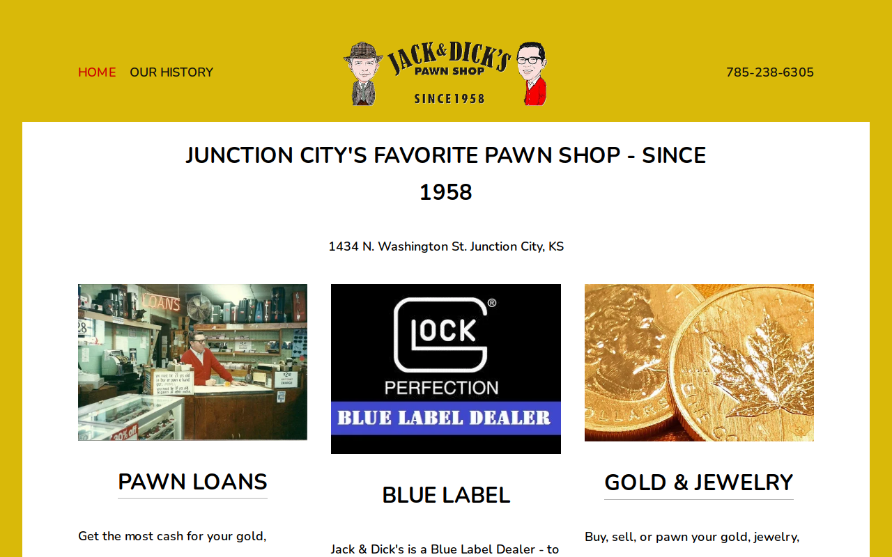 J & W Pawn website preview