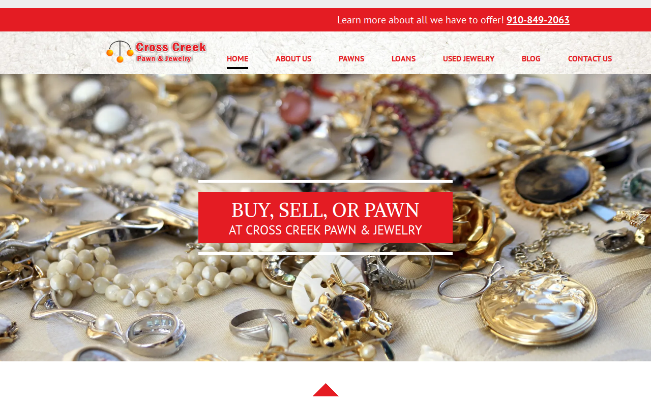 Cross Creek Pawn and Jewelry website preview