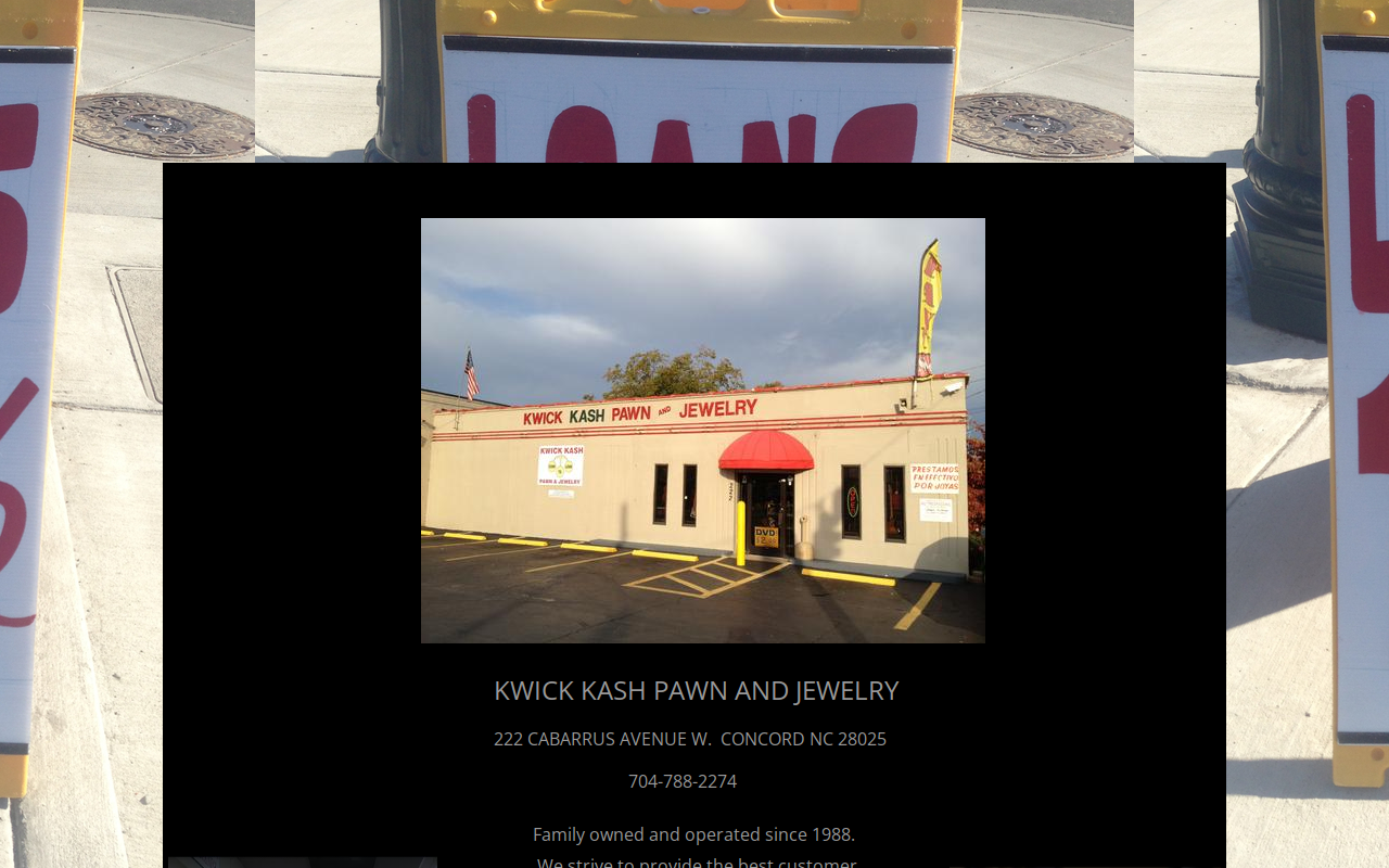 Kwick Kash Pawn and Jewelry website preview