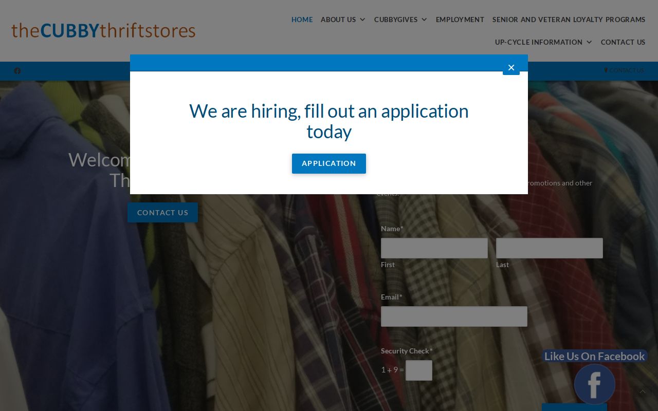 The Cubby Thrift Store website preview