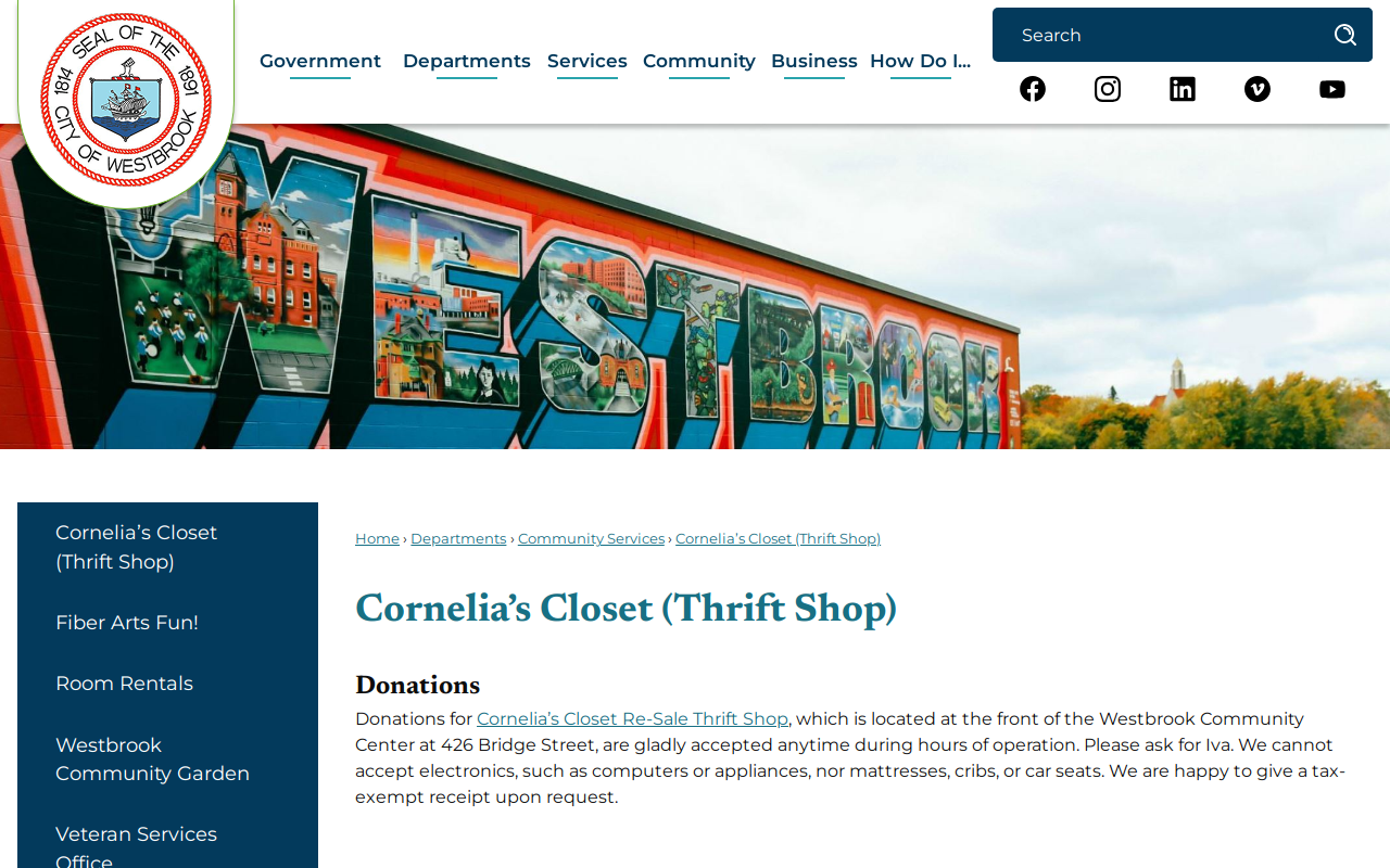 Cornelia's Closet website preview