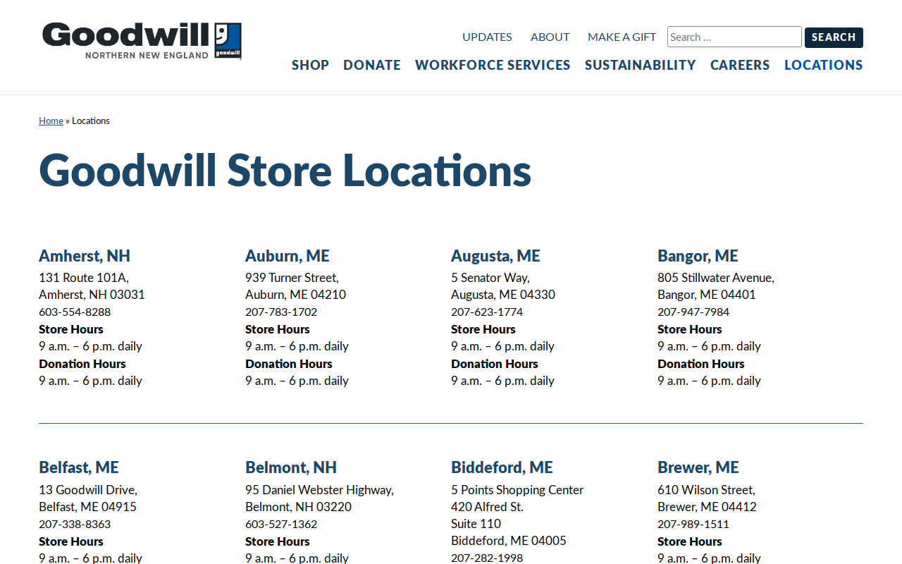 Goodwill Store website preview