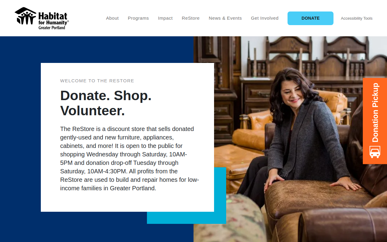 Habitat for Humanity ReStore website preview