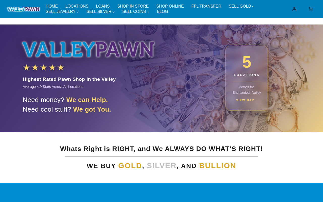 Valley Pawn website preview
