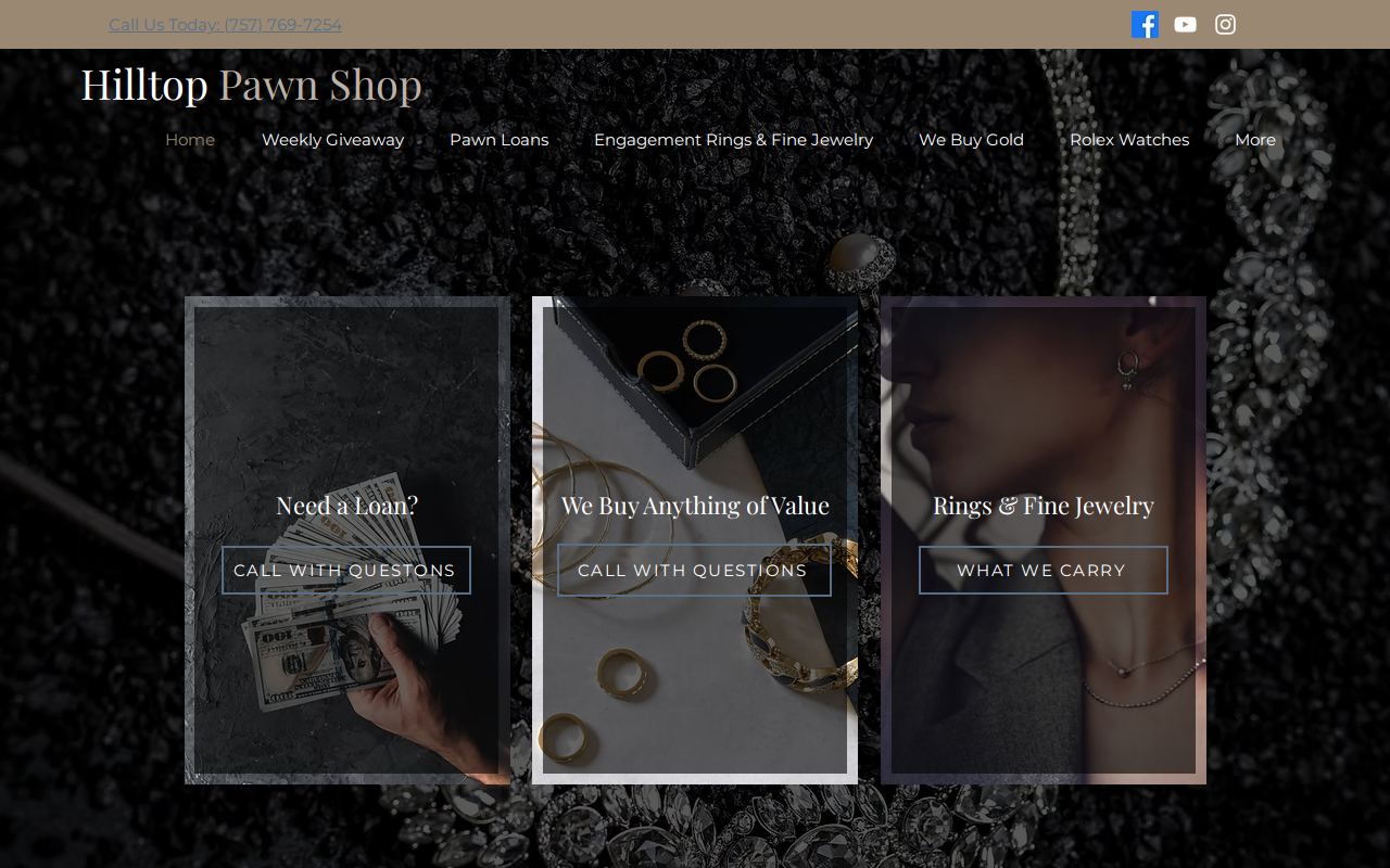 Hilltop Pawn website preview