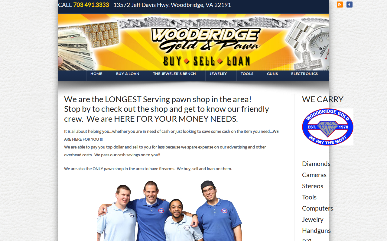 Woodbridge Gold & Jewelry website preview
