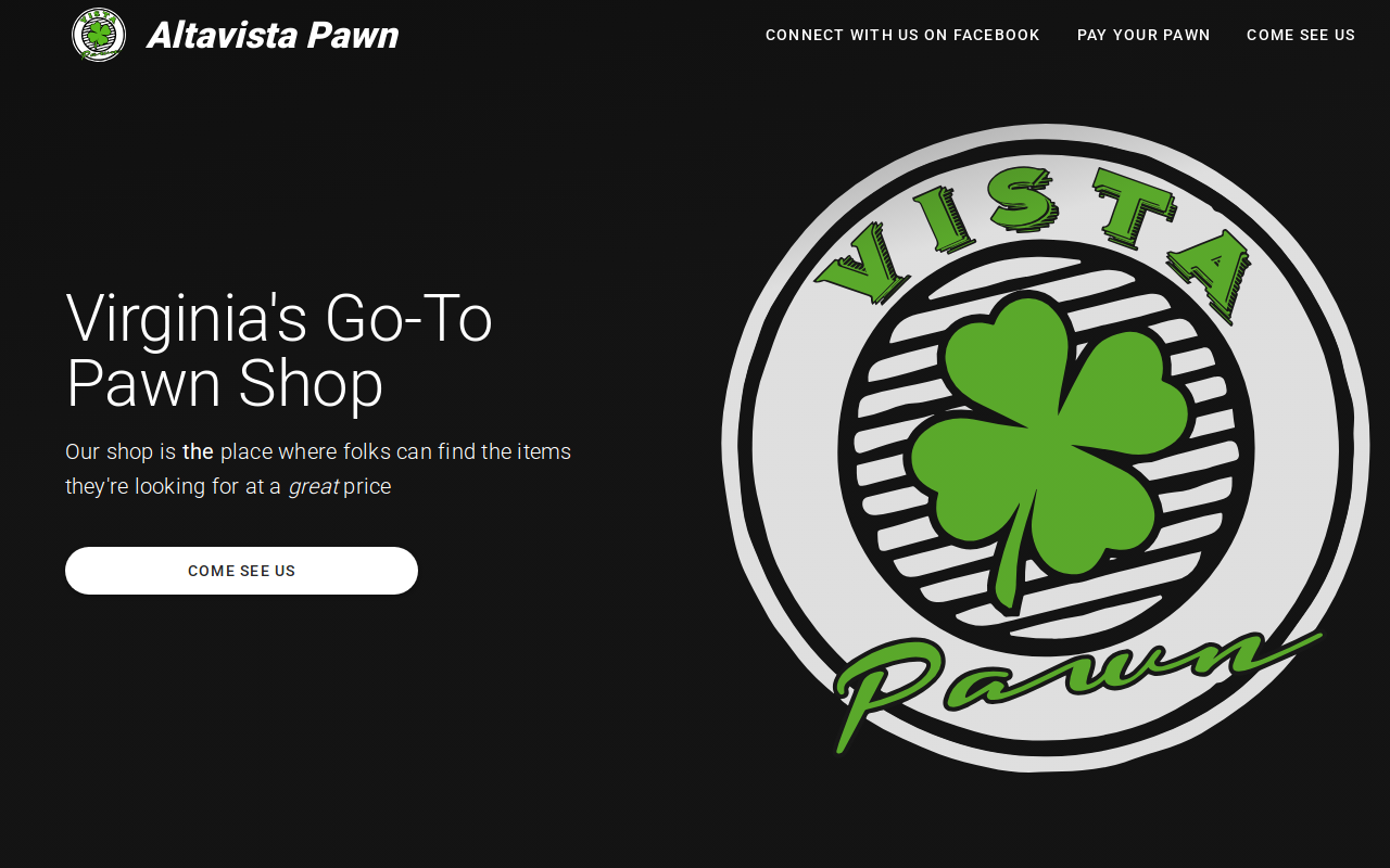Vista Pawn website preview
