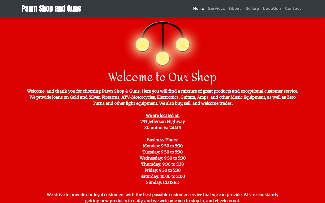 Pawn Shop and Guns website preview