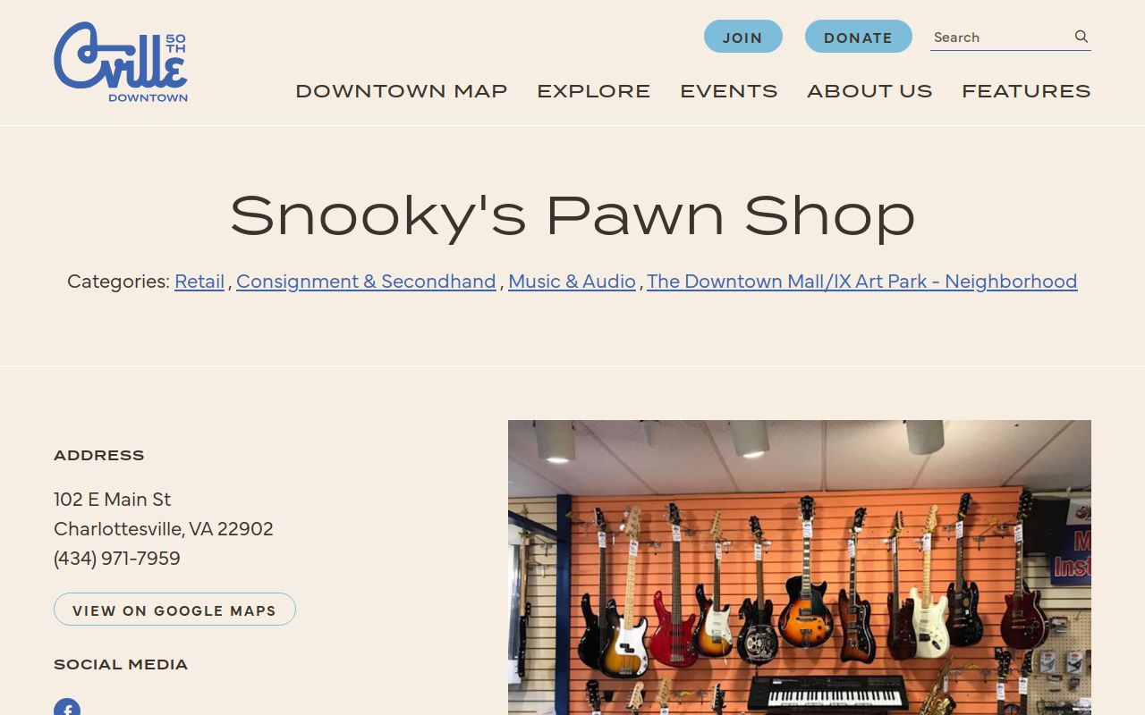 Snooky's Pawnshop website preview