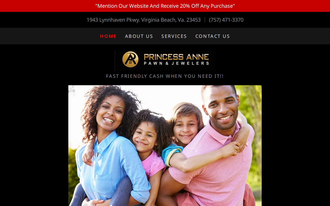 Princess Anne Pawn website preview
