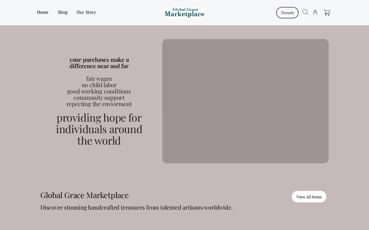 Global Grace Marketplace website preview