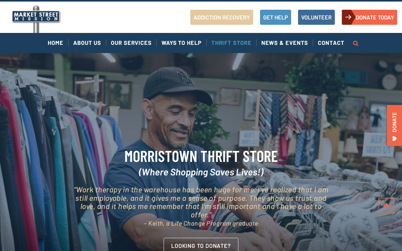 Market Street Mission Thrift Shop website preview