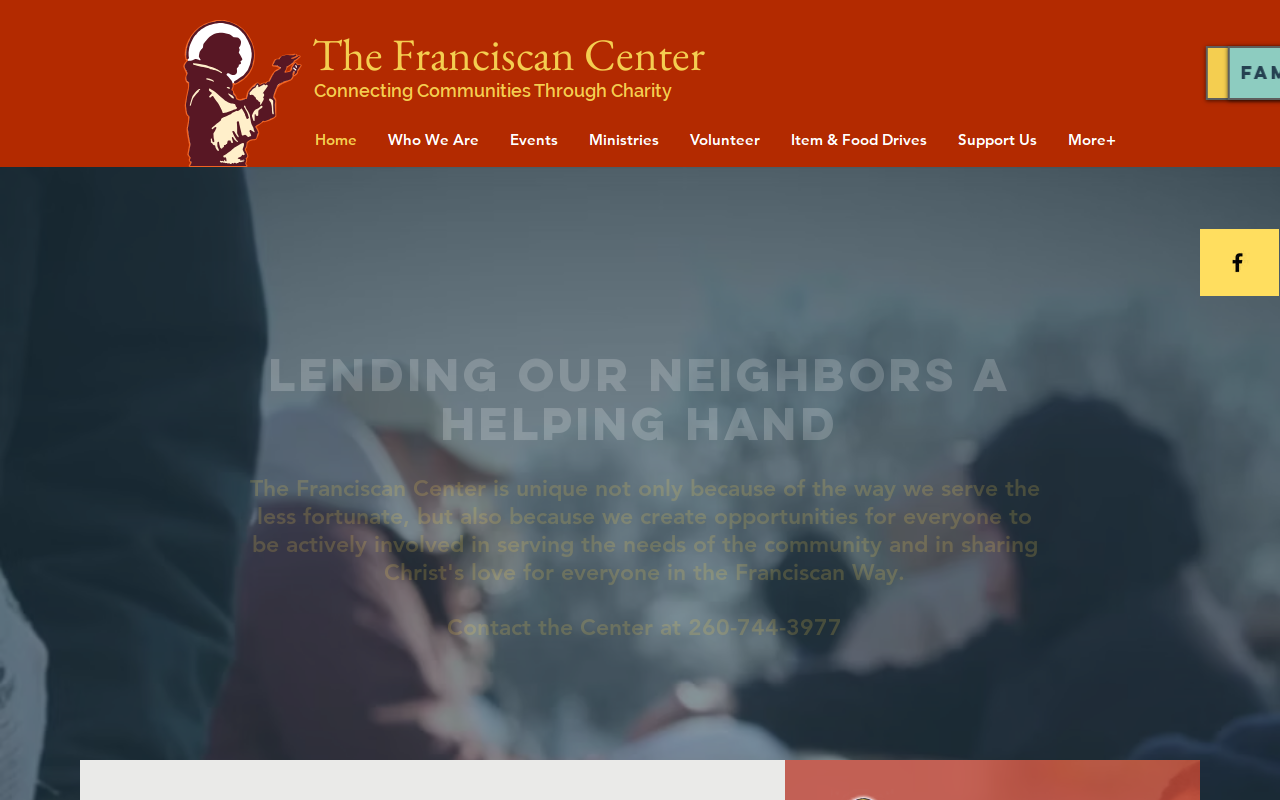 The Franciscan Center website preview