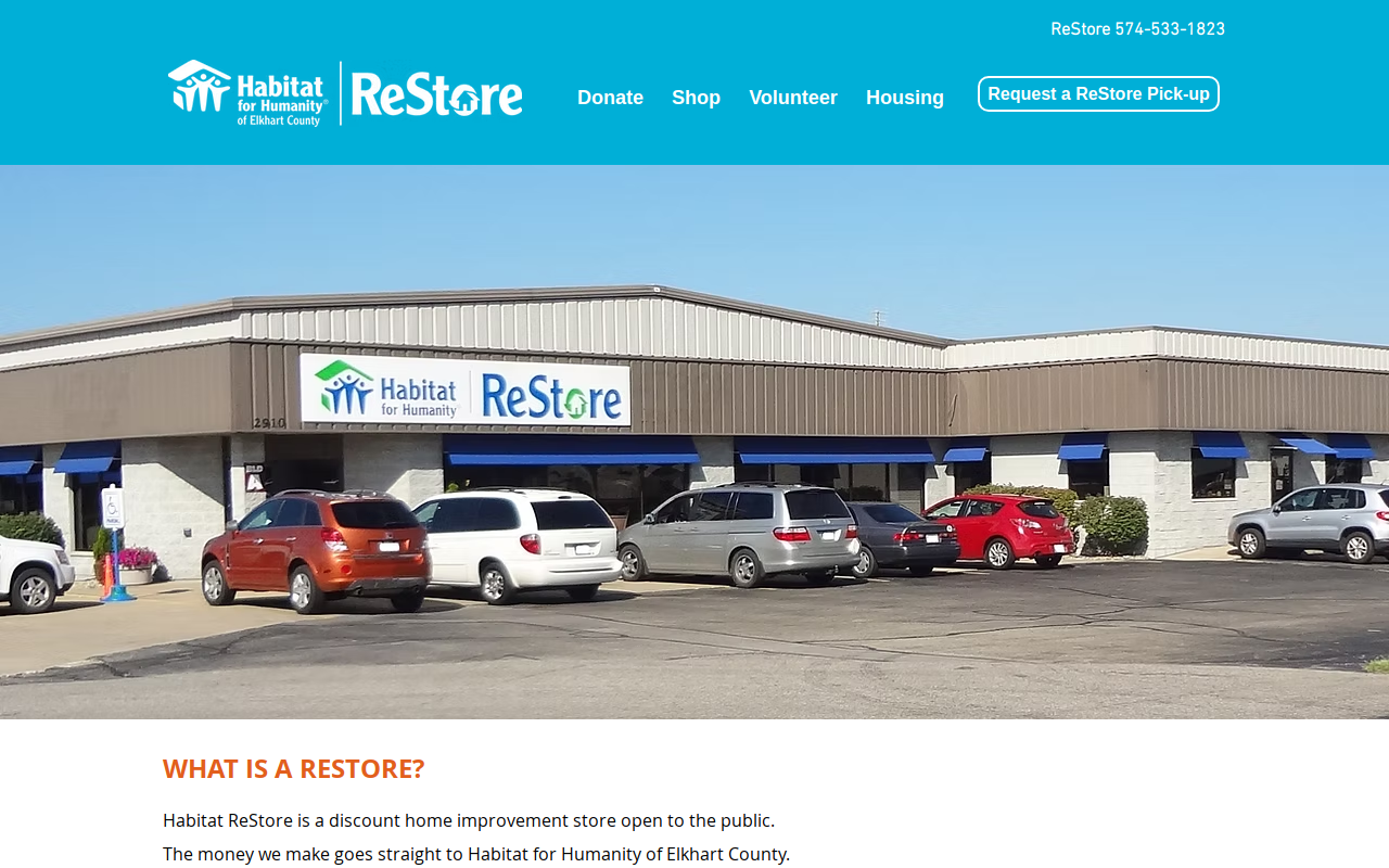 Habitat for Humanity ReStore website preview