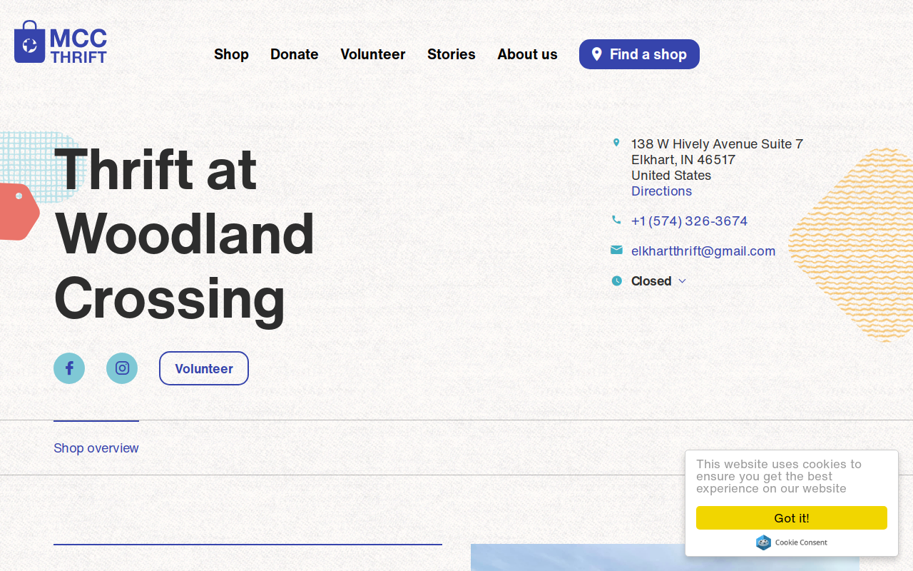 Thrift at Woodland Crossing website preview