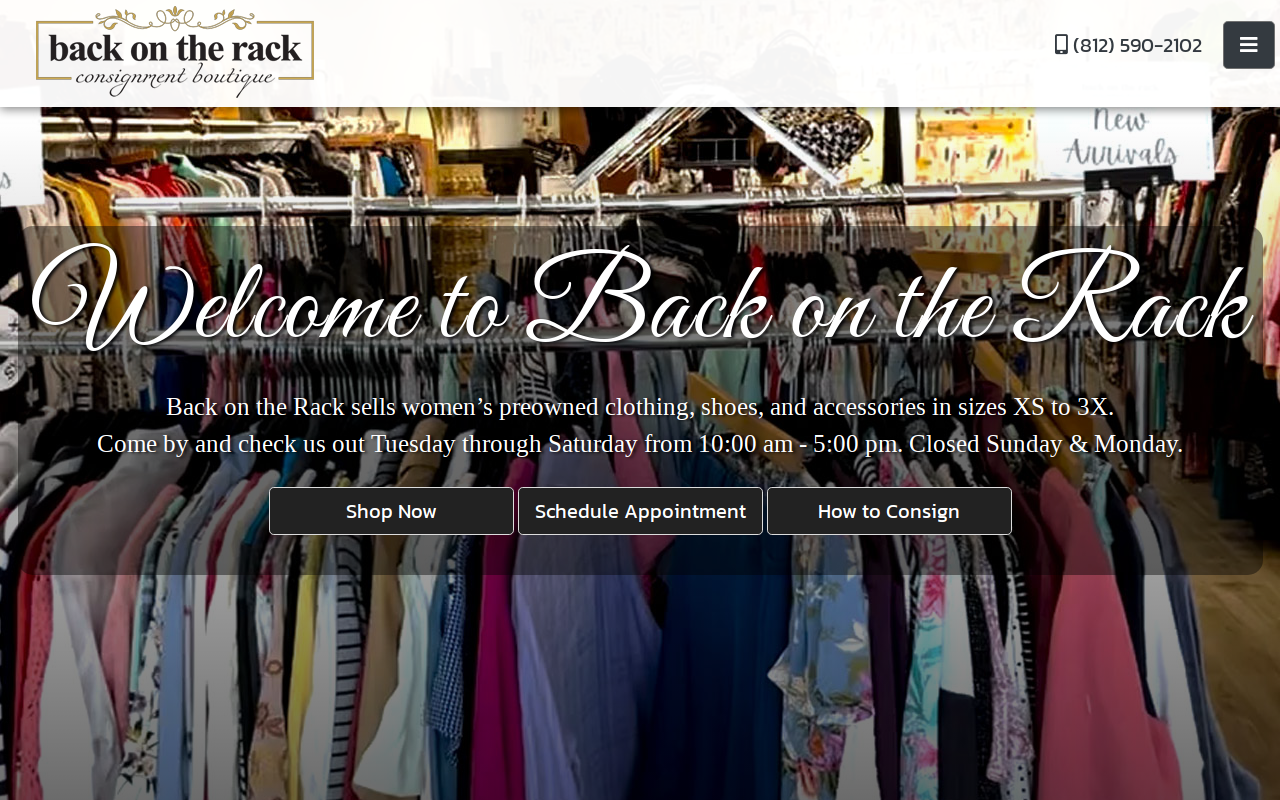 Back on the Rack Consignment website preview