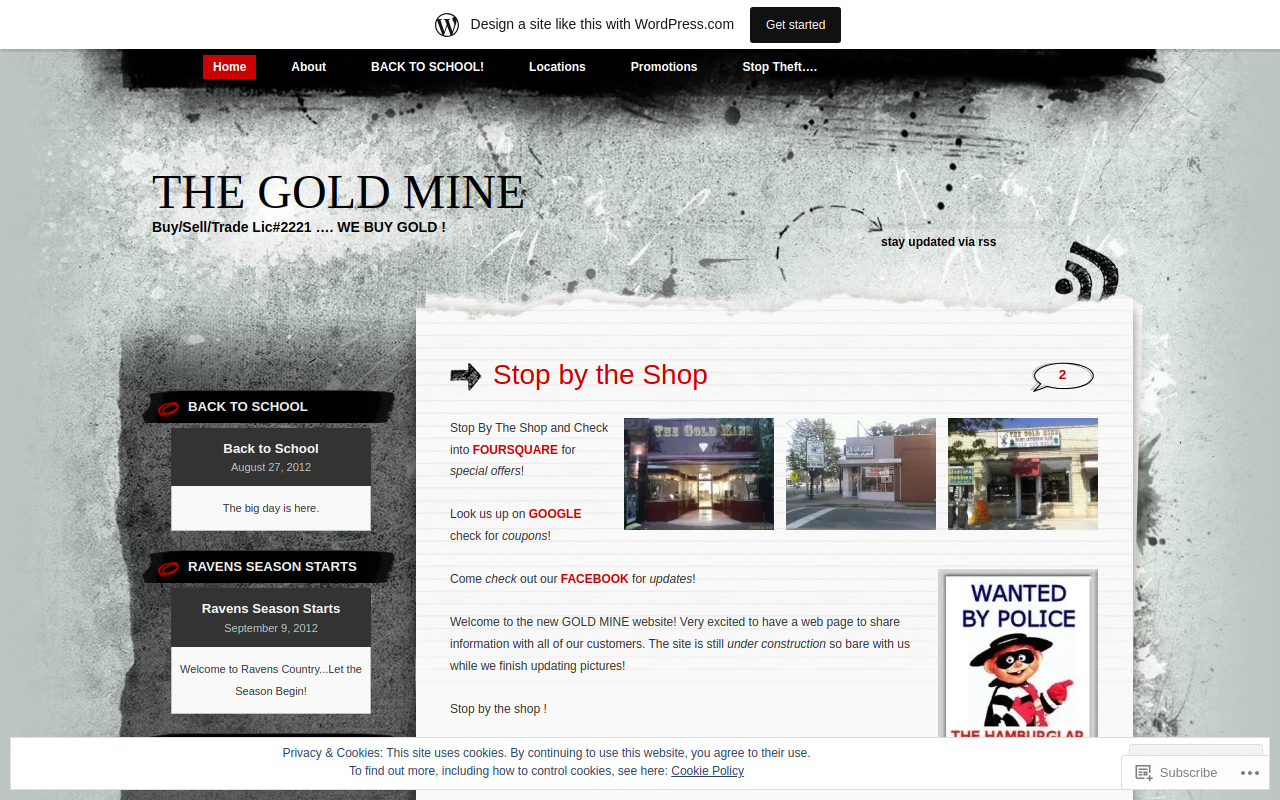 The Gold Mine website preview