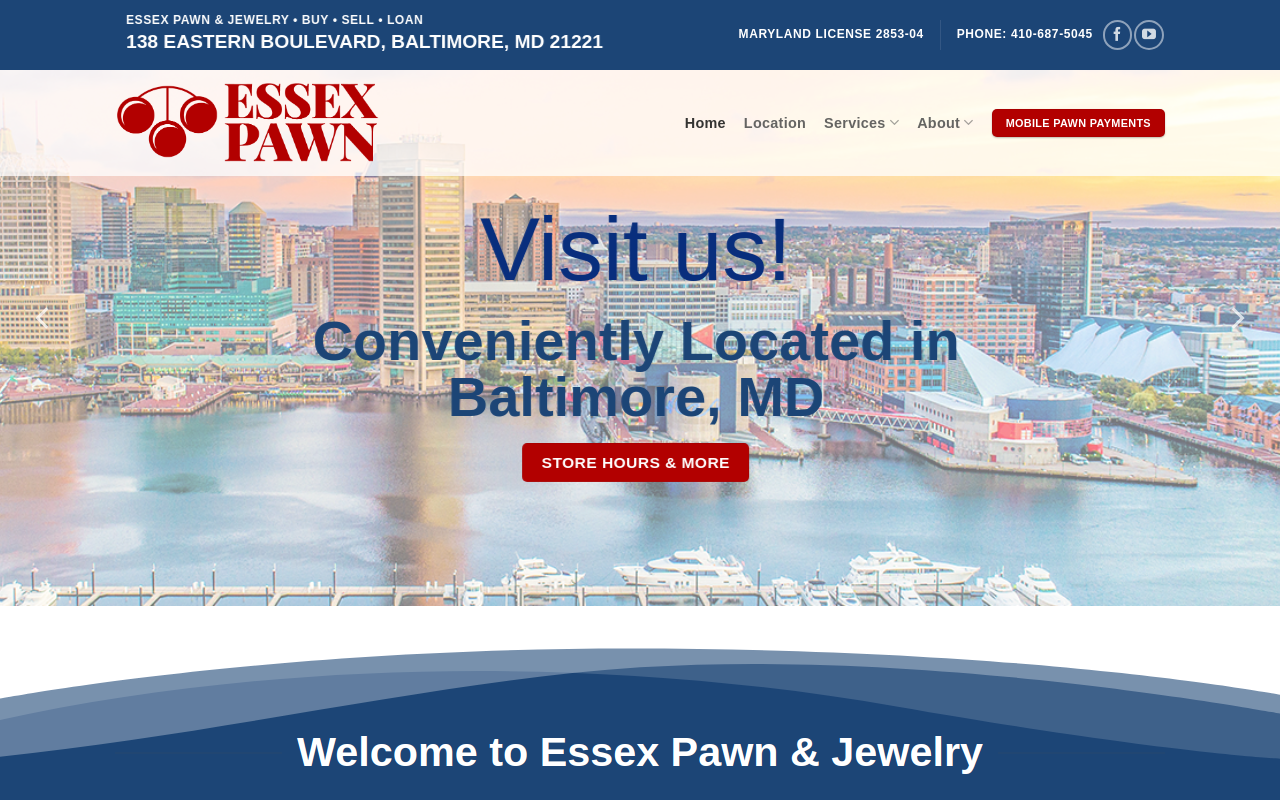 Essex Pawn website preview