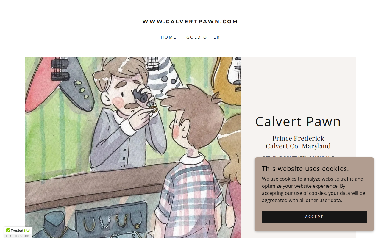 Calvert Pawn website preview