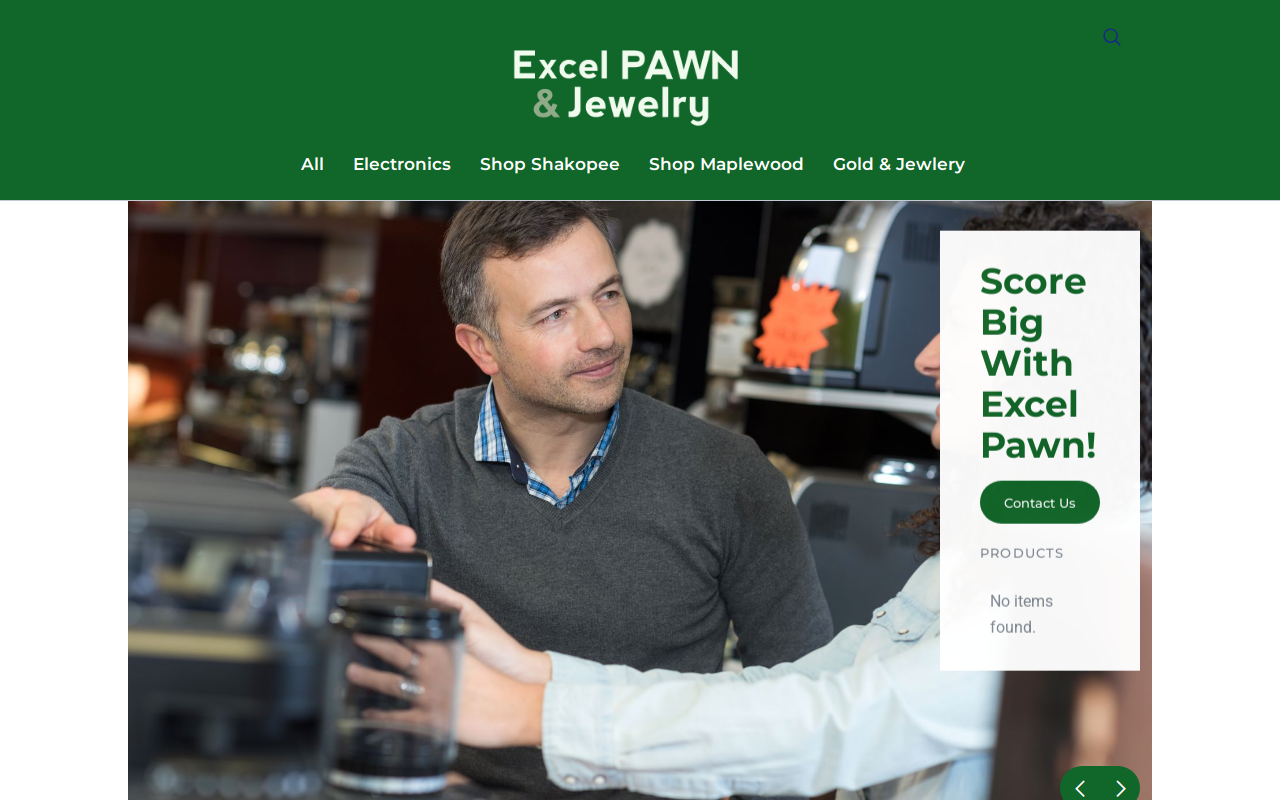 Excel Pawn and Jewelry website preview