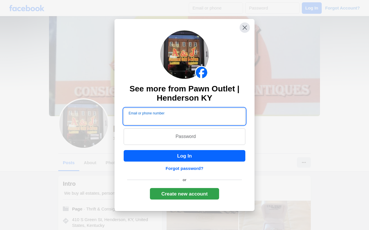 A & J Consignment website preview