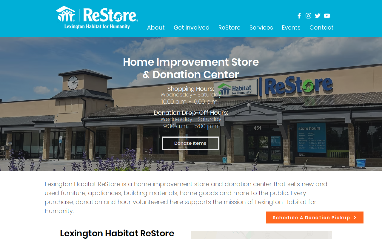 Habitat for Humanity ReStore website preview