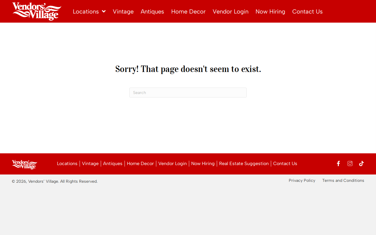 Vendors Villiage website preview