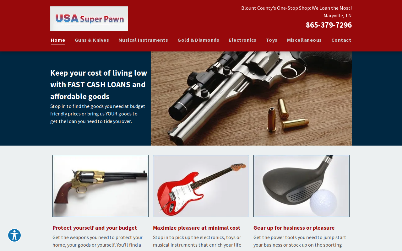 USA Super Pawn website preview