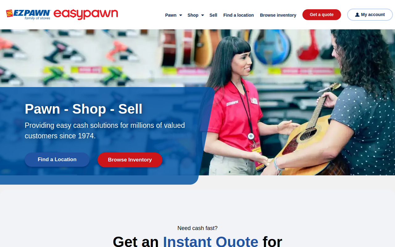 EasyPawn website preview
