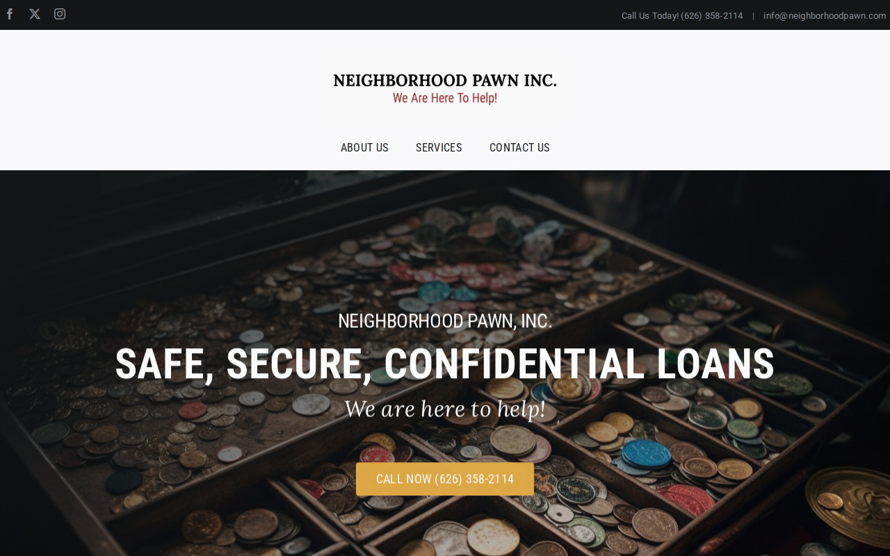 Neighborhood Pawn website preview